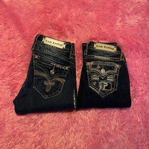 Rock Revival  Silver Thread, Bling Stephanie, Karla Distressed straight leg